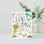 爬虫類の誕生日招待状ポストカード ポストカード (スタンド正面)