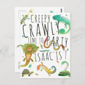 爬虫類の誕生日招待状ポストカード ポストカード (正面/裏面)