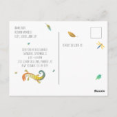 爬虫類の誕生日招待状ポストカード ポストカード (裏面)