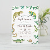 爬虫類の誕生日 蛇パーティー招待状 デジタル招待状 招待状 (スタンド正面)
