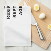 爬虫類の議題に反対する キッチンタオル (四つ折り)