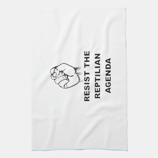 爬虫類の議題に反対する キッチンタオル (縦)