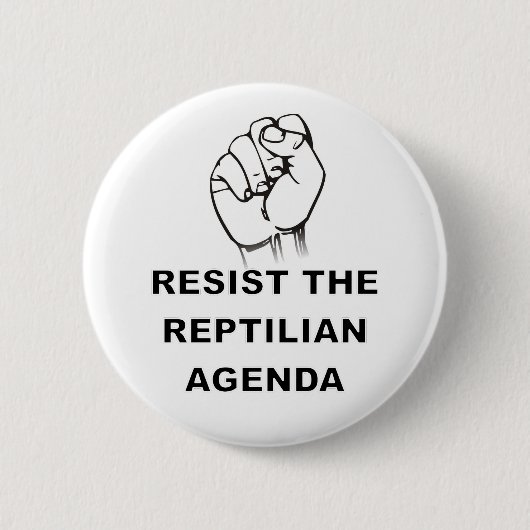 爬虫類の議題に反対する 缶バッジ (正面)