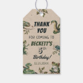 爬虫類をテーマにした子供の誕生日パーティー ギフトタグ (正面)