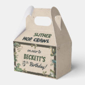 爬虫類をテーマにした子供の誕生日パーティー フェイバーボックス (裏面サイド)