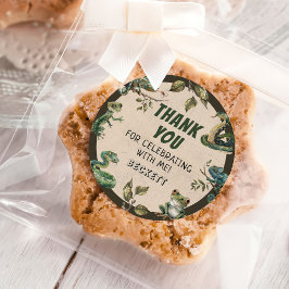 爬虫類をテーマにした子供の誕生日パーティー ラウンドシール