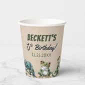 爬虫類をテーマにした子供の誕生日パーティー 紙コップ (正面)