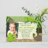 爬虫類をテーマにした誕生日パーティーの招待状 招待状 (スタンド正面)