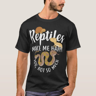 爬虫類を見ると幸せになる おもしろい Tシャツ