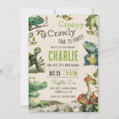 爬虫類キッズ1st誕生日 招待状 (正面)