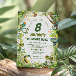 爬虫類クロールヘビ誕生日 招待状