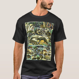 爬虫類コレクションチャート亀のヘビ種 Tシャツ