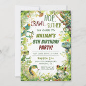 爬虫類ショー8th誕生日パーティー 招待状 (正面)