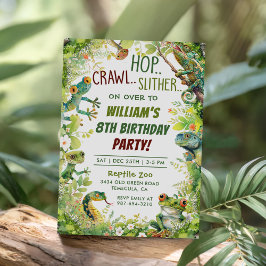 爬虫類ショー8th誕生日パーティー 招待状