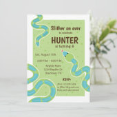 爬虫類テーマパーティ誕生日招待状 招待状 (スタンド正面)
