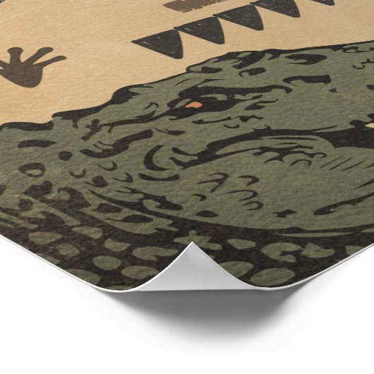 爬虫類テーマ誕生日パーティー歓迎サイン ポスター (角)