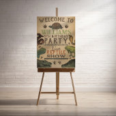 爬虫類テーマ誕生日パーティー歓迎サイン ポスター