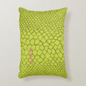 爬虫類パターモダンンホームデコール名グリーンピンク アクセントクッション (正面(垂直))