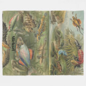 爬虫類パーソナライズされたトカゲの魚の恋人 フリースブランケット (正面(横))