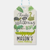 爬虫類パーソナライズされた誕生日サンキューラベル ギフトタグ (正面)