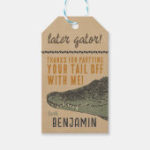 爬虫類パーソナライズされた誕生日サンキューラベル ギフトタグ (正面)