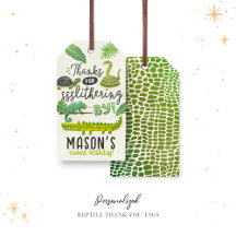 爬虫類パーソナライズされた誕生日サンキューラベル