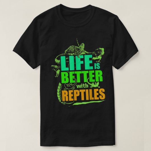 爬虫類ヒョウ・ゲッコの方が生きがい  Tシャツ (デザイン正面)