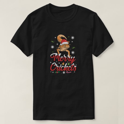 爬虫類メリーキリザードゲッコ醜いクリスマス Tシャツ (デザイン正面)