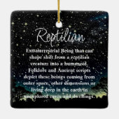 爬虫類リザードマンエイリアン地球外生物 セラミックオーナメント (裏面)