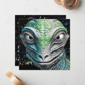 爬虫類リザードマンエイリアン地球外生物 ノートカード (正面/裏面インサイチュ)