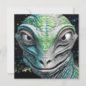 爬虫類リザードマンエイリアン地球外生物 ノートカード (正面)