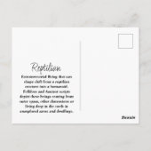 爬虫類リザードマンエイリアン地球外生物 ポストカード (裏面)