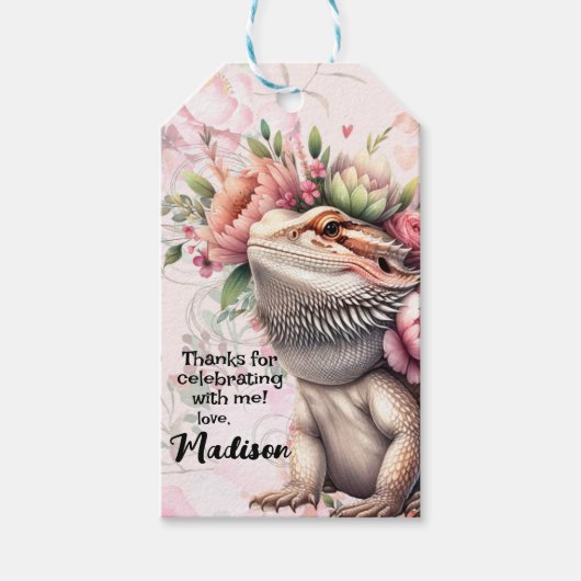 爬虫類リザード誕生日 ギフトタグ (正面)