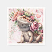 爬虫類リザード誕生日 スタンダードカクテルナプキン (正面)