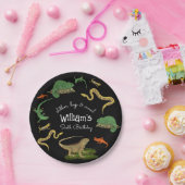 爬虫類両生類トカゲ子供の誕生日パーティー ペーパープレート (パーティー)