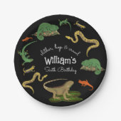 爬虫類両生類トカゲ子供の誕生日パーティー ペーパープレート (正面)