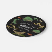 爬虫類両生類トカゲ子供の誕生日パーティー ペーパープレート (アングル)