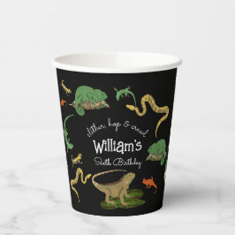 爬虫類両生類トカゲ子供の誕生日パーティー 紙コップ