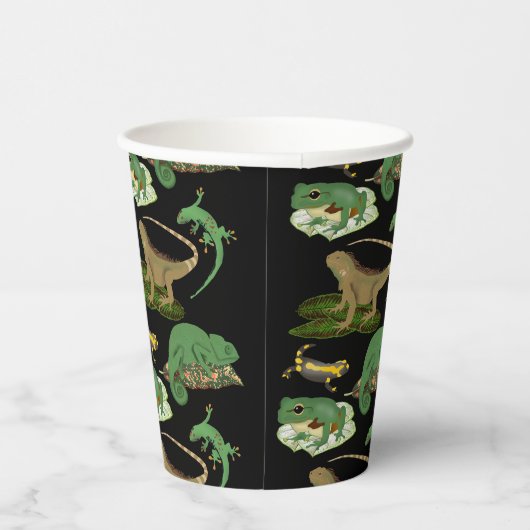 爬虫類両生類トカゲ子供の誕生日パーティー 紙コップ (右)