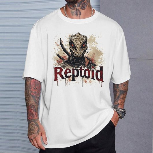 爬虫類人間の陰謀論エイリアングラフィックTシャツ Tシャツ