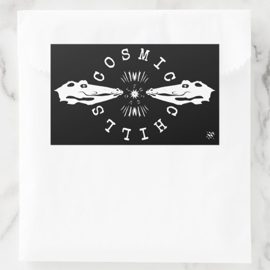 爬虫類冷えモットーv2 長方形シール (バッグ)