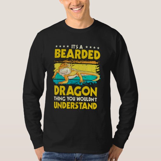 爬虫類引用文その髭ドラゴンのDひげ Tシャツ (正面)