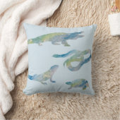 爬虫類水絵画色装飾用クッション クッション (ブランケット)