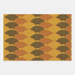 爬虫類肌シームレスパターン(金ゴールド) ラッピングペーパーシート