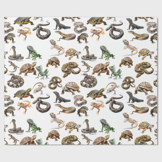 爬虫類蛇トカガメ動物模様 ラッピングペーパー (フラット)