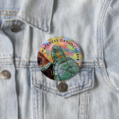 爬虫類認識度日、赤耳スライダー 缶バッジ (インサイチュ)