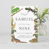 爬虫類誕生日パーティーへの招待 招待状 (スタンド正面)