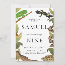 爬虫類誕生日パーティーへの招待 招待状