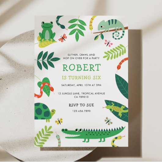 爬虫類誕生日パーティーへの招待 招待状