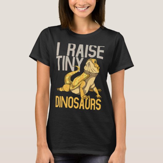 爬虫類飼育員ちっぽけな恐竜トカゲひげドラゴ Tシャツ (正面)